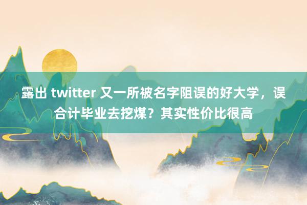 露出 twitter 又一所被名字阻误的好大学，误合计毕业去挖煤？其实性价比很高