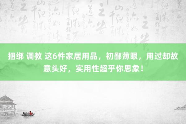 捆绑 调教 这6件家居用品，初鄙薄眼，用过却故意头好，实用性超乎你思象！