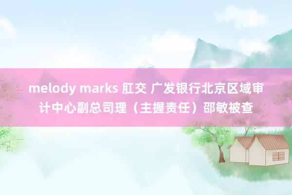 melody marks 肛交 广发银行北京区域审计中心副总司理（主握责任）邵敏被查