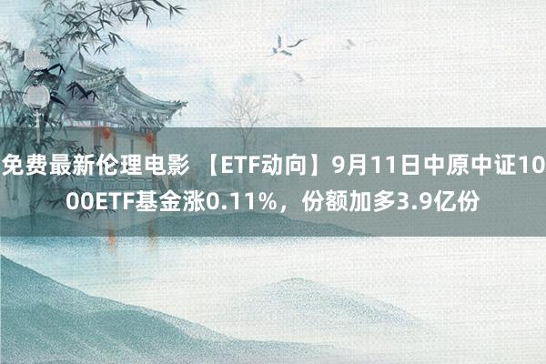 免费最新伦理电影 【ETF动向】9月11日中原中证1000ETF基金涨0.11%，份额加多3.9亿份