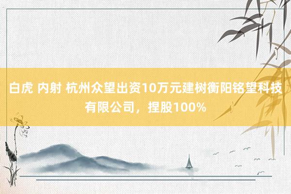 白虎 内射 杭州众望出资10万元建树衡阳铭望科技有限公司，捏股100%