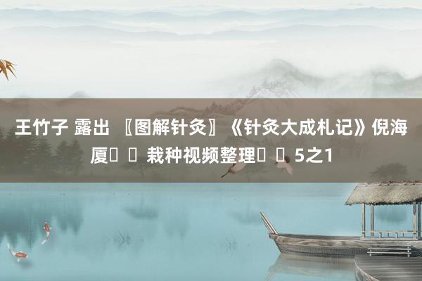 王竹子 露出 〖图解针灸〗《针灸大成札记》倪海厦✍️栽种视频整理✍️5之1