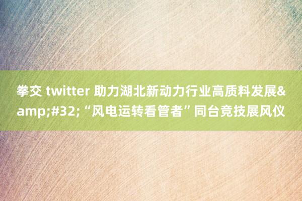 拳交 twitter 助力湖北新动力行业高质料发展&#32;“风电运转看管者”同台竞技展风仪