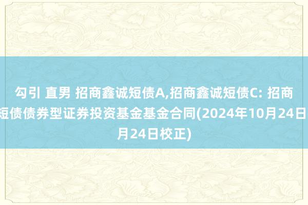 勾引 直男 招商鑫诚短债A，招商鑫诚短债C: 招商鑫诚短债债券型证券投资基金基金合同(2024年10月24日校正)