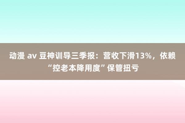 动漫 av 豆神训导三季报：营收下滑13%，依赖“控老本降用度”保管扭亏