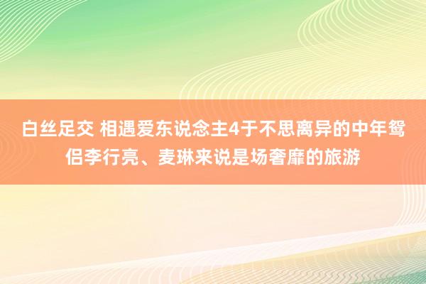 白丝足交 相遇爱东说念主4于不思离异的中年鸳侣李行亮、麦琳来说是场奢靡的旅游