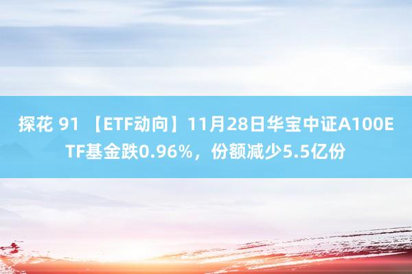 探花 91 【ETF动向】11月28日华宝中证A100ETF基金跌0.96%，份额减少5.5亿份