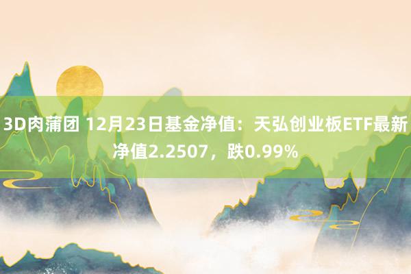 3D肉蒲团 12月23日基金净值：天弘创业板ETF最新净值2.2507，跌0.99%