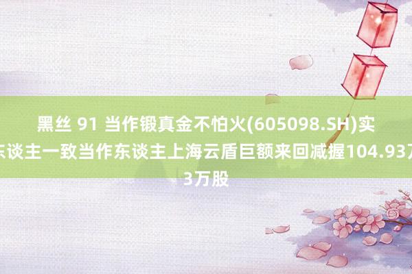 黑丝 91 当作锻真金不怕火(605098.SH)实控东谈主一致当作东谈主上海云盾巨额来回减握104.93万股